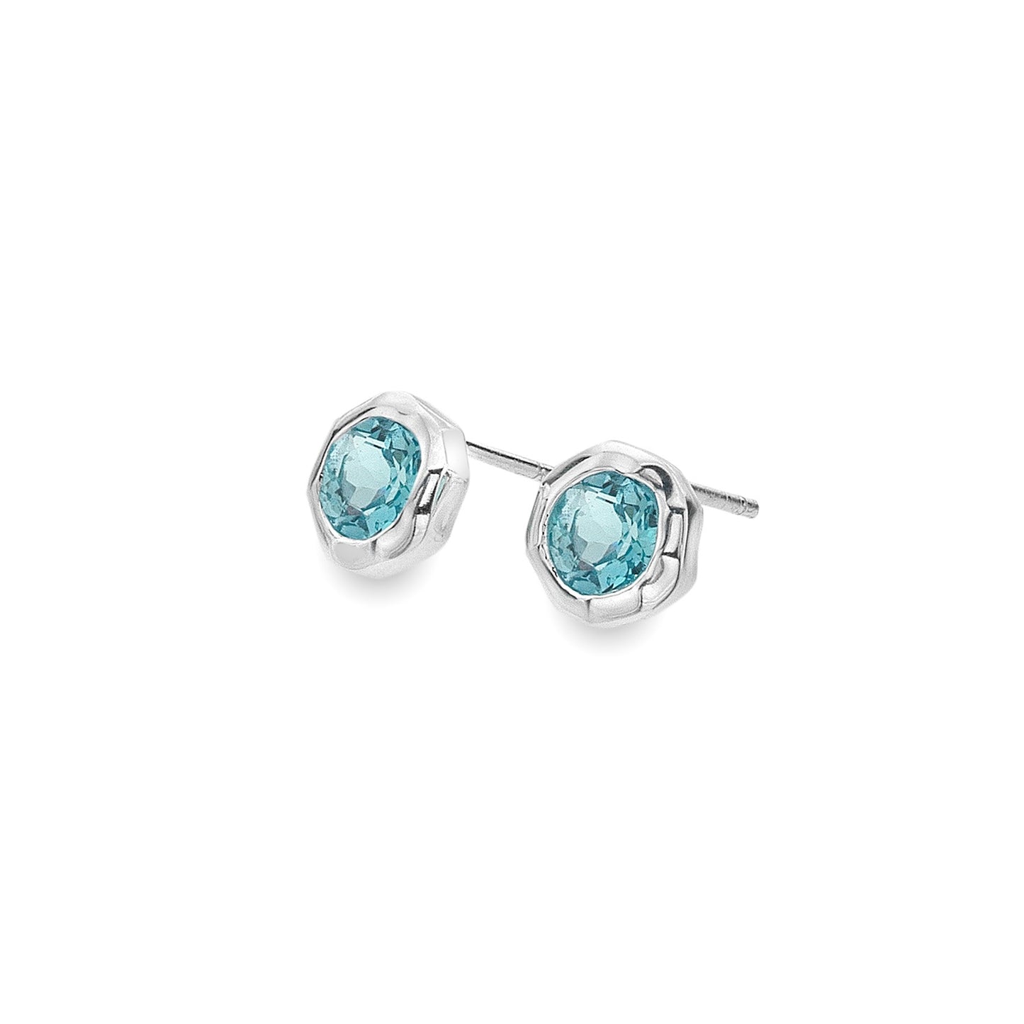 Silver and Blue Topaz stud earrings