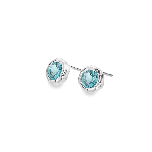 Silver and Blue Topaz stud earrings