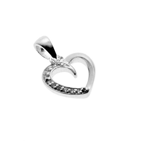 Silver, Cubic Zirconia and Marcasite heart pendant on a silver chain