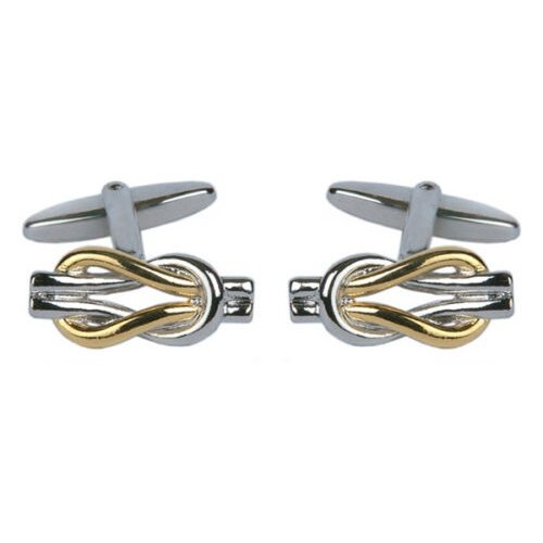 Silver and gold coloured two toned knot style cufflinks
