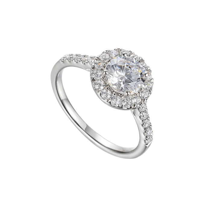 Silver and cubic zirconia ring