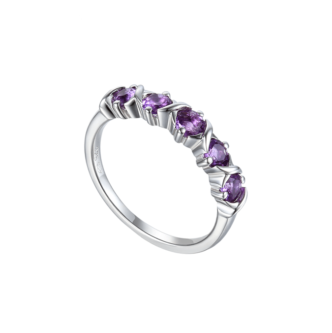 Silver and Amethyst eternity style ring
