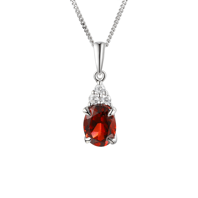 Silver, Garnet and Cubic Zirconia pendant