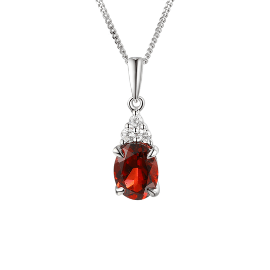 Silver, Garnet and Cubic Zirconia pendant