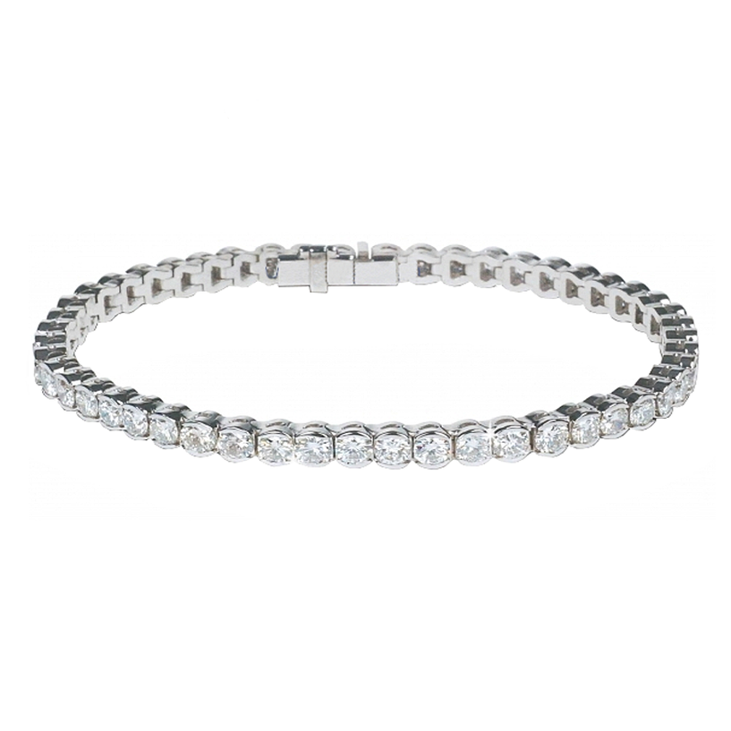 Silver and Cubic Zirconia tennis bracelet.