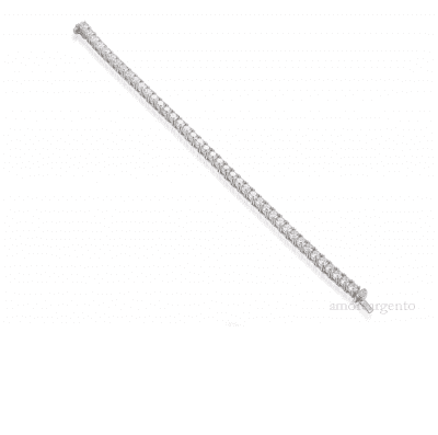 silver and cubic zirconia tennis bracelet.
