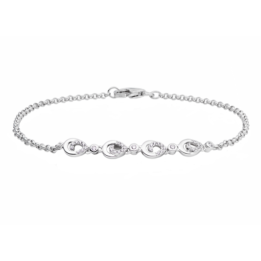 Silver and cubic zirconia bracelet.