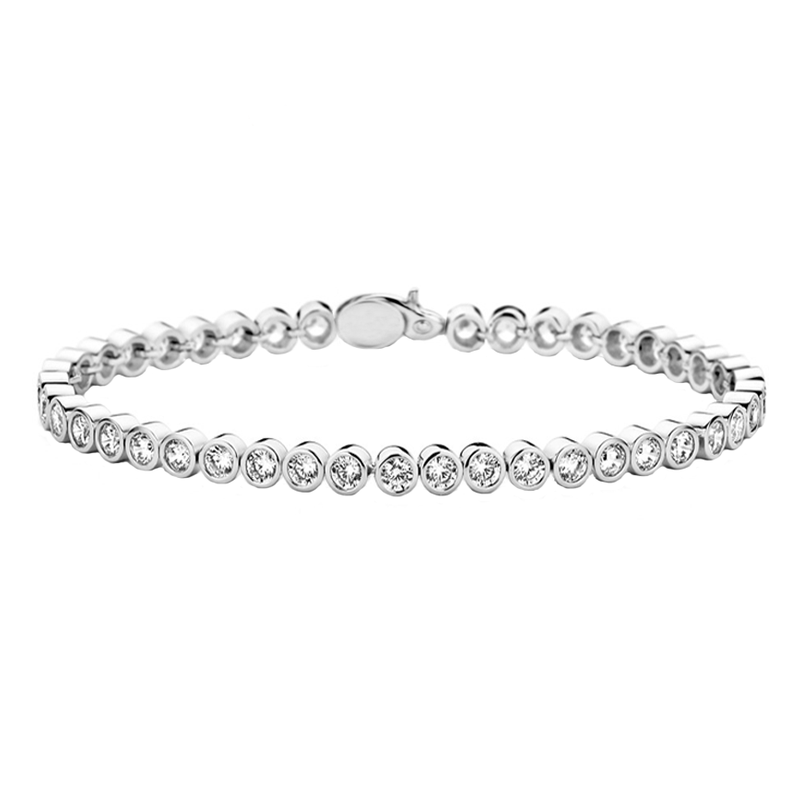 Silver and Cubic Zirconia tennis bracelet.