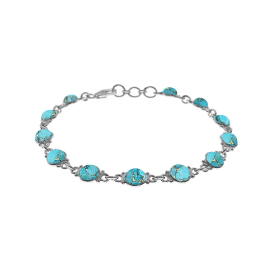 Silver and Blue Mohave Turquoise bracelet.