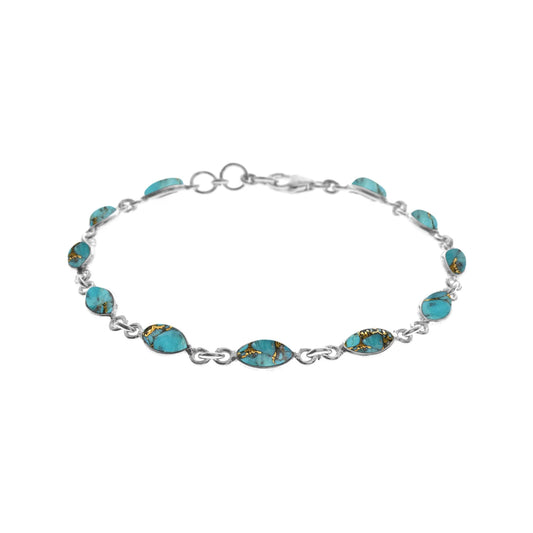 Silver and Blue Mohave Turquoise bracelet.