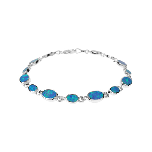 Silver and Blue Opalique Bracelet.