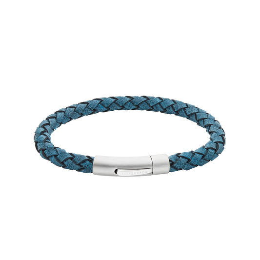 Gents Pine Green leather bracelet 23cm