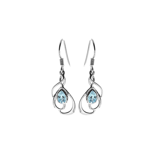 Silver and Blue Topaz Drop Earrings