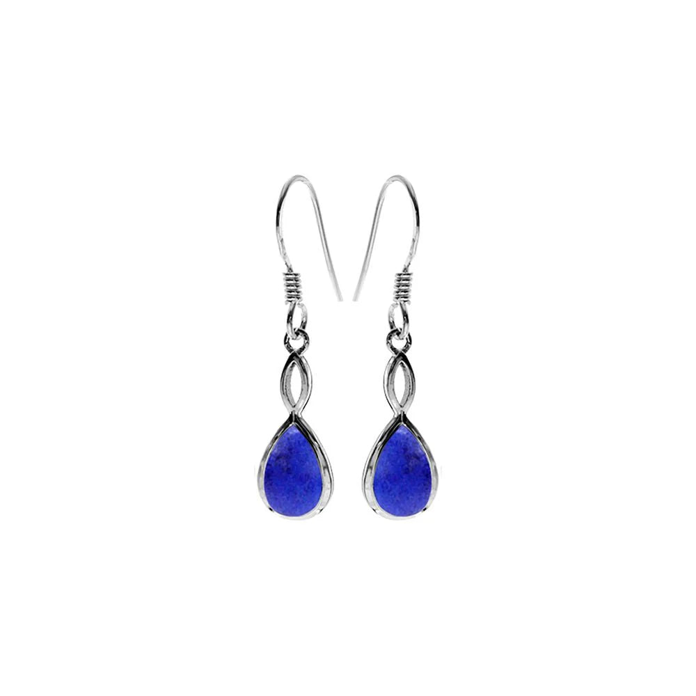 Silver and Lapis Lazuli drop earrings.