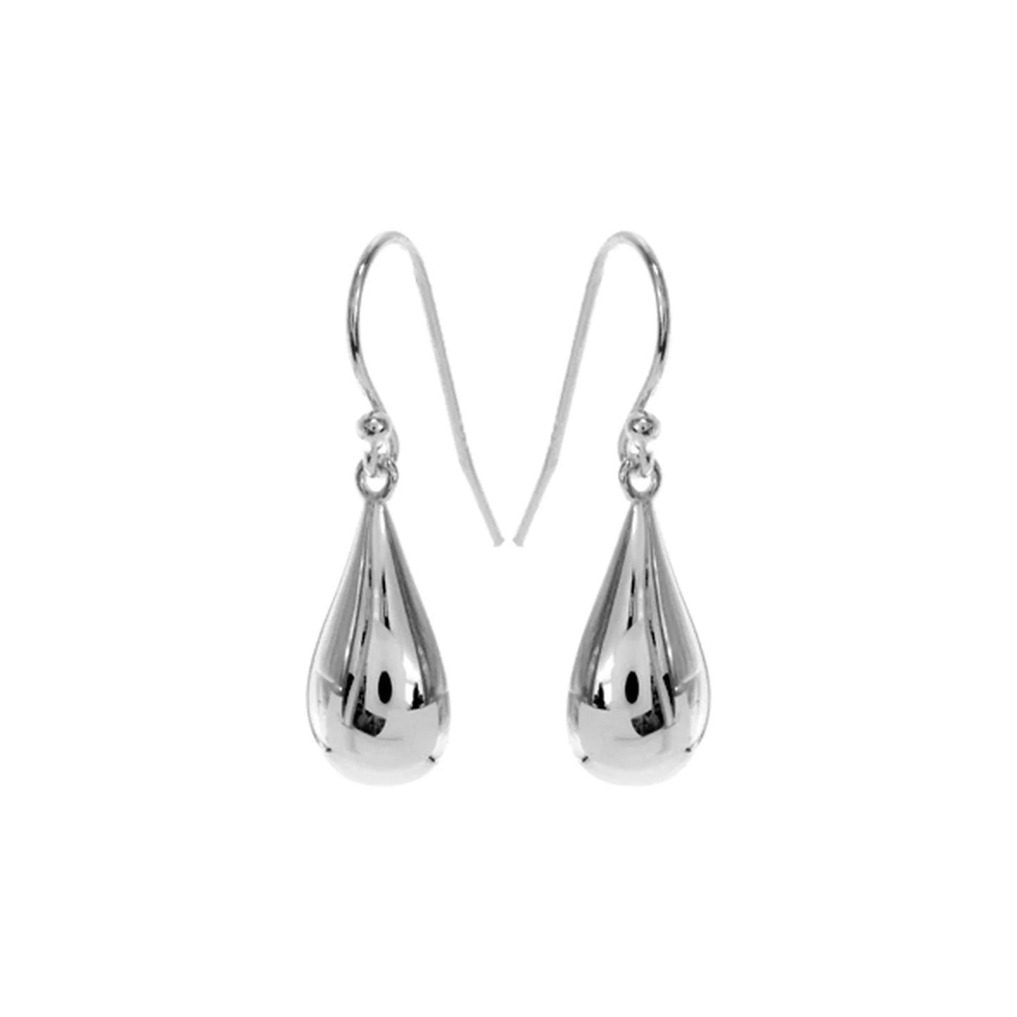 Silver chunky teardrop drop earrings.