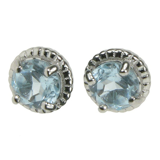 silver and Blue Topaz stud earrings