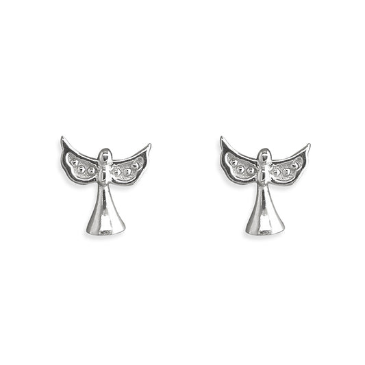 Silver and cubic zirconia angel earrings and pendant set