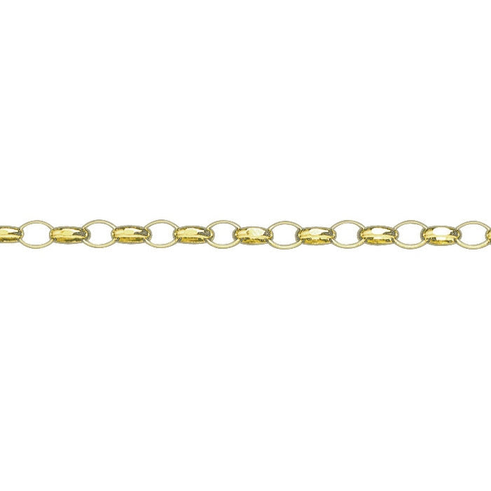 9ct Gold oval light filed belcher chain