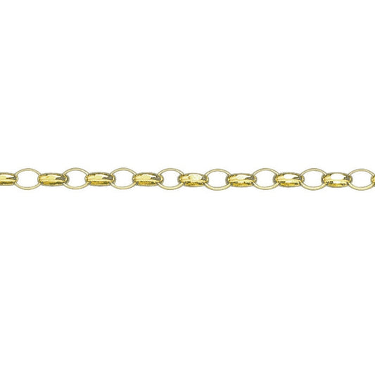 9ct Gold oval light filed belcher chain