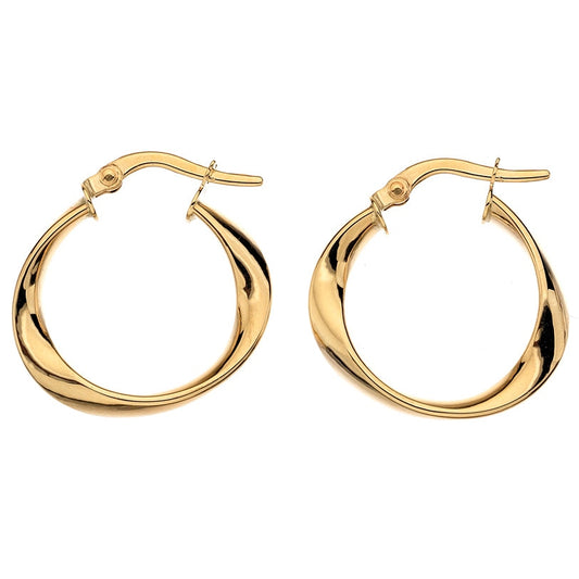 9ct Gold twisted hoop earrings