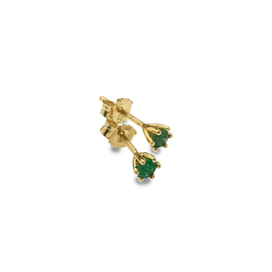 9ct gold and Emerald claw set stud earrings