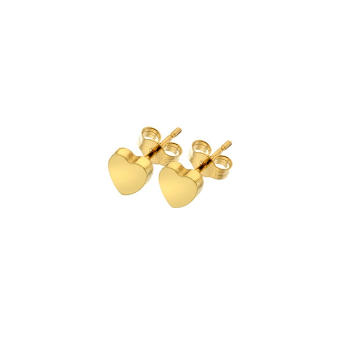 9ct Gold heart stud earrings
