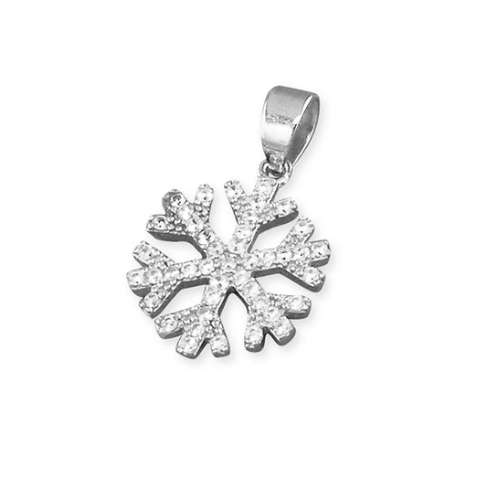 Silver and Cubic zirconia snowflake pendant