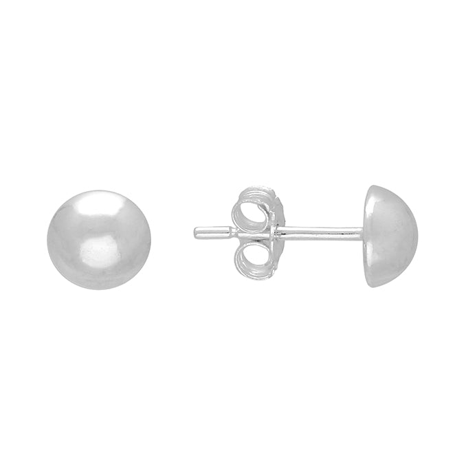 Silver small domed stud earrings