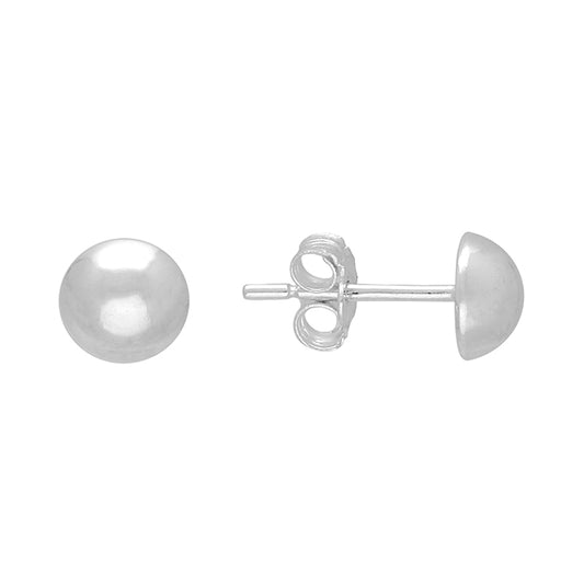 Silver small domed stud earrings