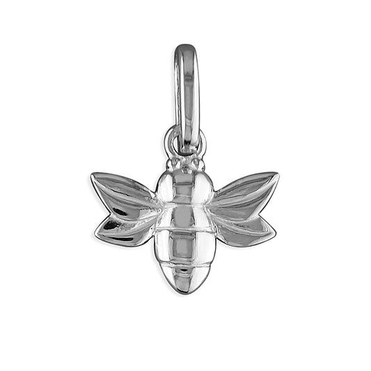 Silver Small baby bee stud earrings and pendant set