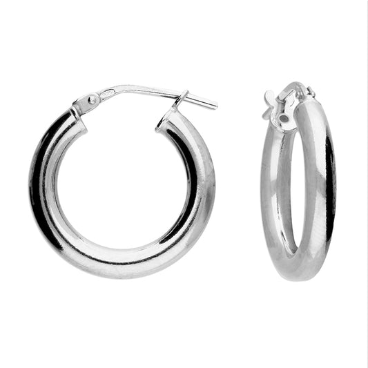 SILVER plain HOOP EARRINGS