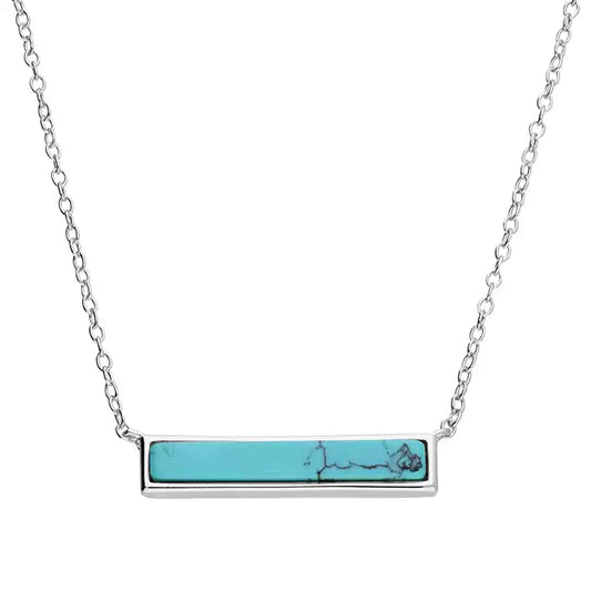 Silver and Turquoise bar style pendant