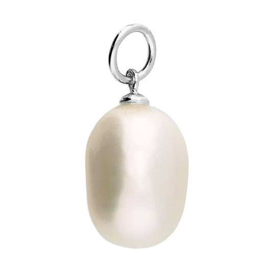 Silver and freshwater pearl charm
