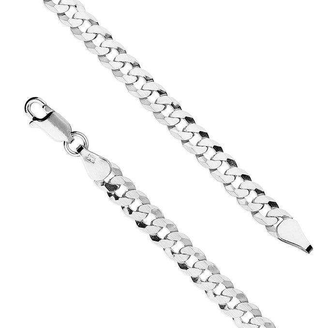 Silver 21.5 inch flat curb chain