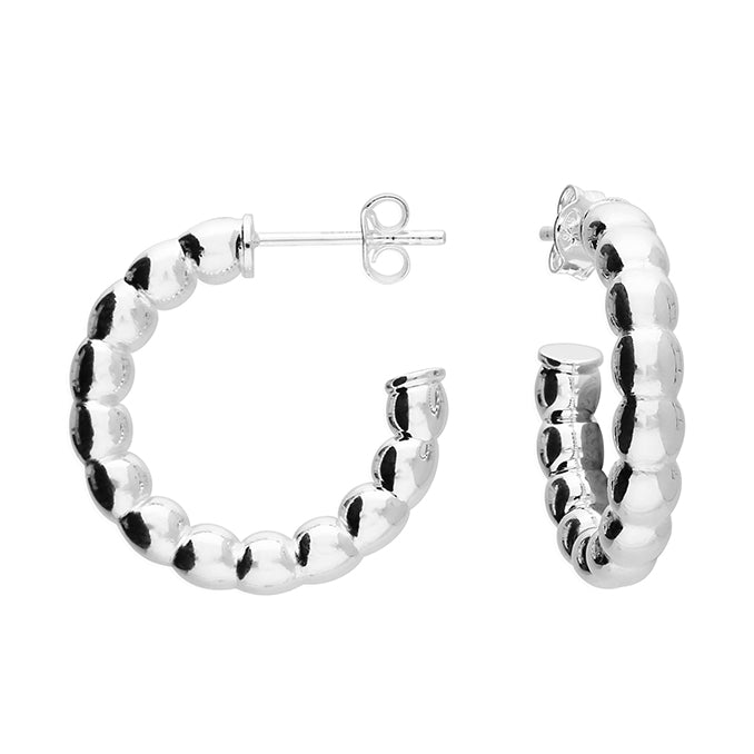 SILVER FUSED BEAD STUD EARRINGS