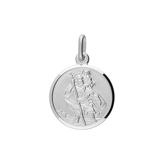 Silver double sided St Christophers pendant.