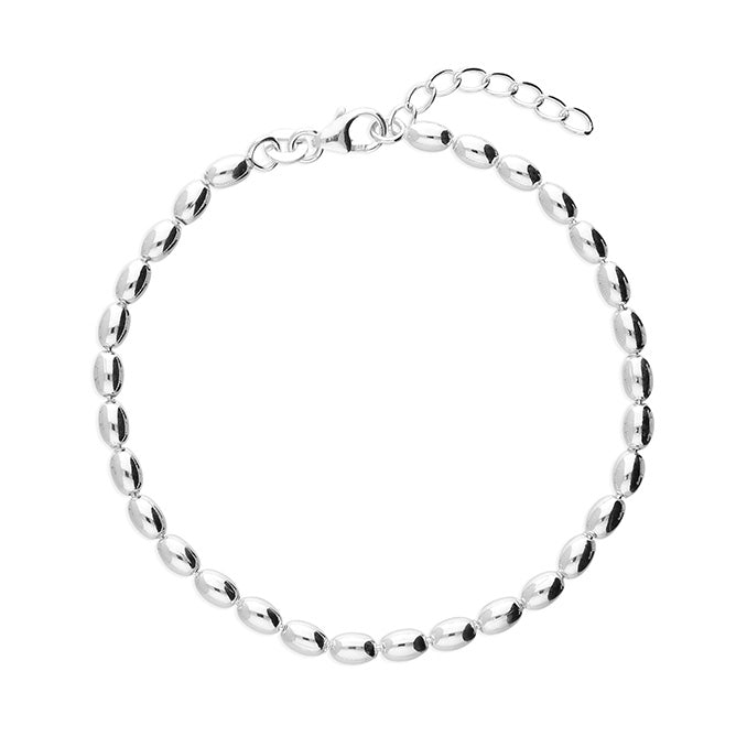 Silver large seed bracelet