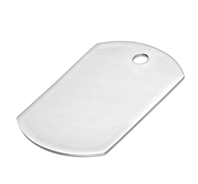 Gents Silver dog tag pendant