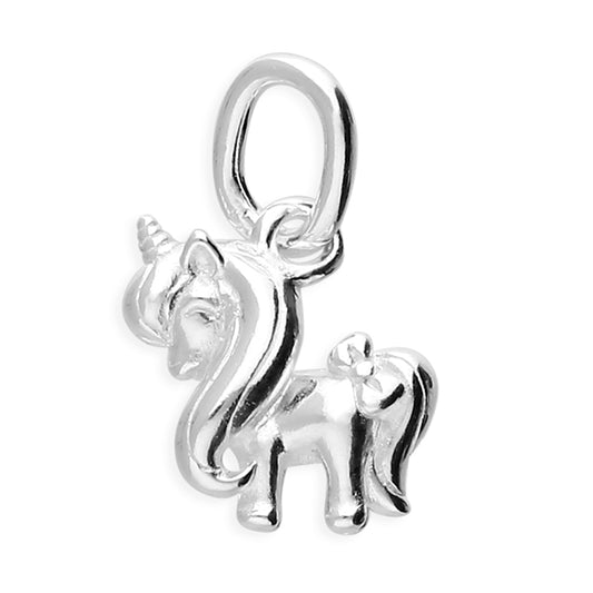 Silver Small cute pony pendant and stud earrings set