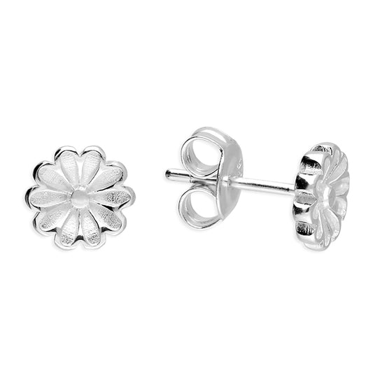 Silver small fower stud earrings