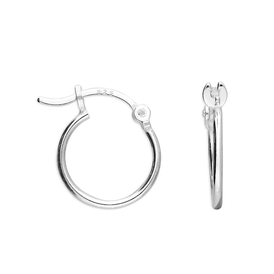 SILVER plain HOOP EARRINGS