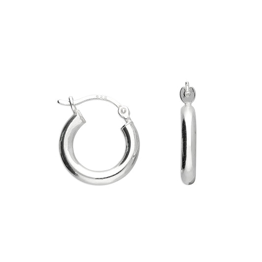 SILVER plain HOOP EARRINGS