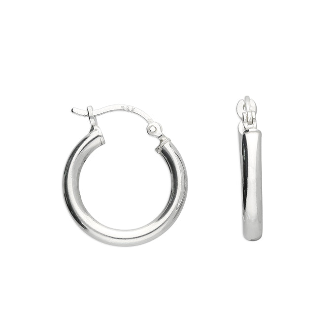 Silver plain hoop earrings