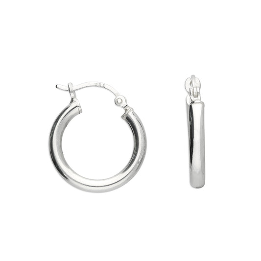 Silver plain hoop earrings