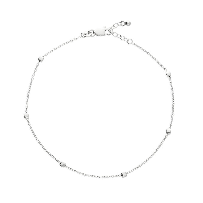 Silver cube station anklet