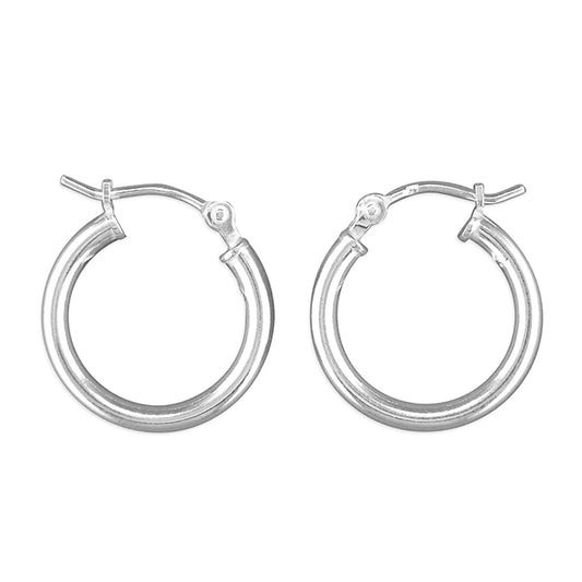 SILVER plain HOOP EARRINGS
