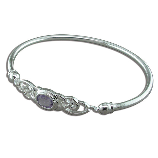 Silver and Amethyst Bangle