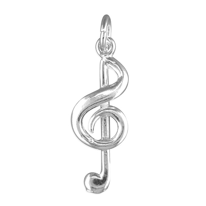 Silver treble clef pendant