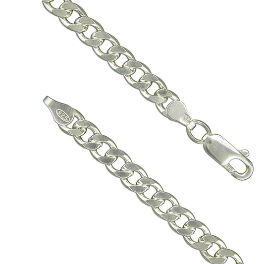 Silver 20in flat curb chain