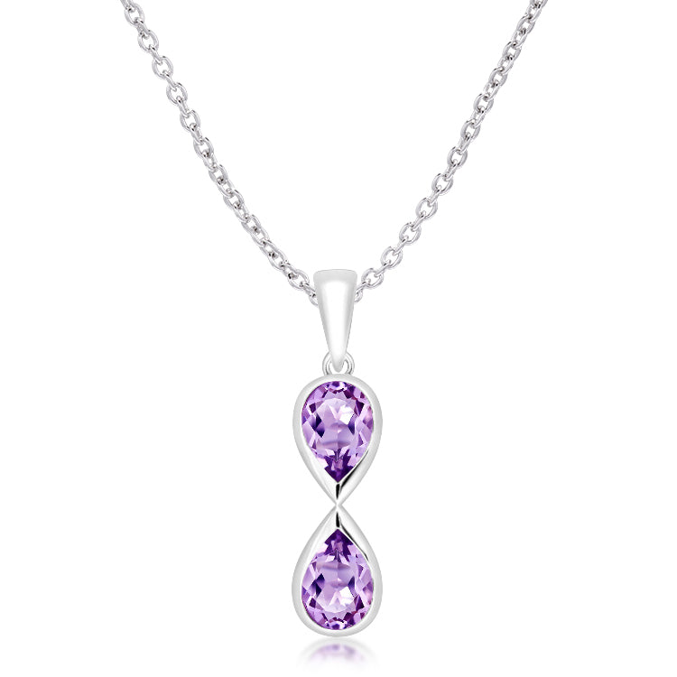 Silver and Amethyst infinity style pendant